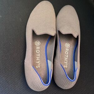 Rothy's Almond Loafers with Blue Trim